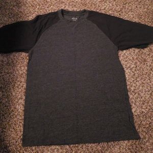 Black and grey elbow sleeved tee
